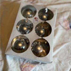 Vintage Set of Silver Christmas Ornaments